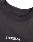 black t-shirt with white embroidery in centre