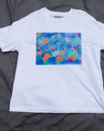 White organic cotton t-shirt with print
