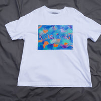 White organic cotton t-shirt with print 