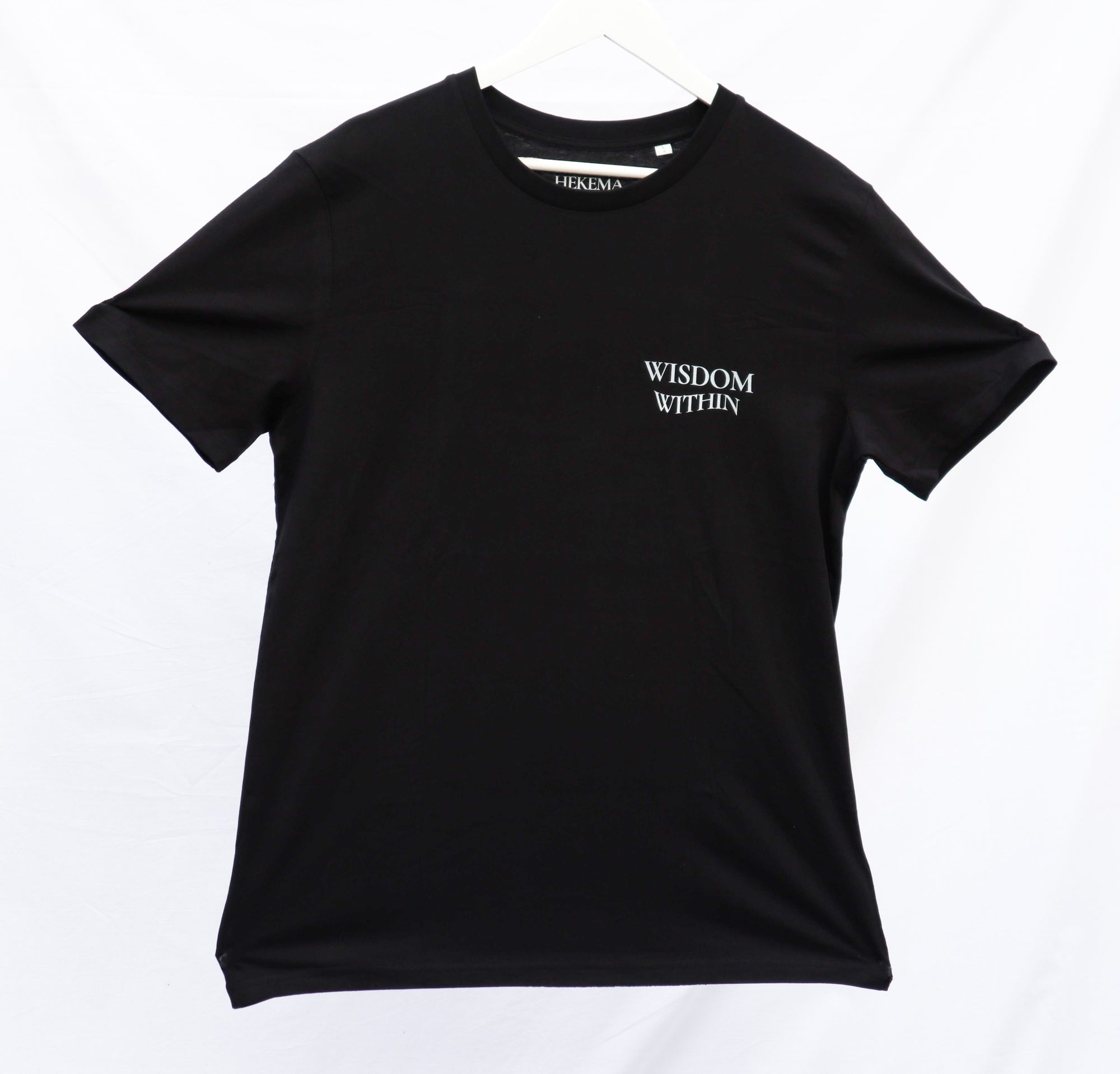 black organic cotton t-shirt with print 